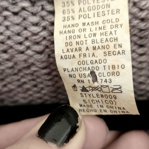 Feline Fancy Sweater Faux Fur gray CROCHET Size Small - Picture 9 of 10